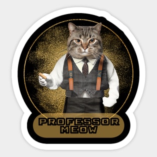 Cat Professor "Professor Meow" Sticker